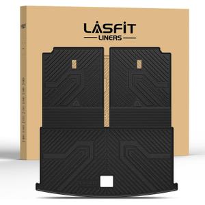 LASFIT Backrest Mat & Cargo Mat for Volkswagen VW Atlas 2018-2026, 2nd Row Bench seat, All Weather TPE Custom Fit Trunk Liners for VW Atlas Accessories Seatback Mats, Black, Easy to Clean LASFIT Backrest Mat & Cargo Mat for Volkswagen VW Atlas 2018-2026, 2nd Row Bench seat, All Weather TPE Custom Fit Trunk Liners for VW Atlas Accessories Seatback Mats, Black, Easy to Clean