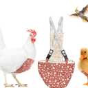 Chicken Diapers Duck Diaper Bird Diapers Diaperalls for Hens, Roosters, Ducks, Ducklings, Birds, Pigeons - Reusable, Adjustable by Uni Infinity (Pink Floral, Chicken Large, 1, Count)