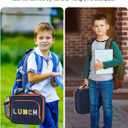 Amersun Kids Insulated Lunch Box- Water-Resistant, Reusable Cute Lunch Tote Bag with Water Bottle Holder & Multi-Pocket-Ideal for Ages 3+ Girls, Boy, School,Travel-Dark Blue