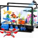 Tenhorses Fish Tank Building Block Set, Lighting Aquarium Sets Including Marine Life, a Submarine and a Treasure Chest, Building Block Toy for 6+, Gift for Sea Lovers.