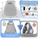 Lukovee Pet Sling, Hand Free Dog Sling Carrier Adjustable Padded Strap Tote Bag, Shoulder Bag with Safety Belt & Front Pocket for Small Dog Cat Puppy (Grey-WY,M)