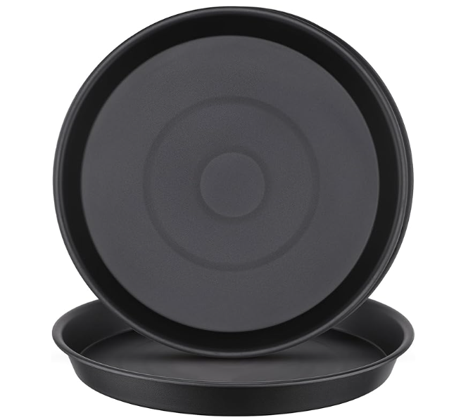 15 Inch Plant Saucer, Black Plant Plates to Catch Water, Pebble Tray for Plant Humidity, Flower Pot Saucers for Indoor and Outdoor Garden(2PCS)