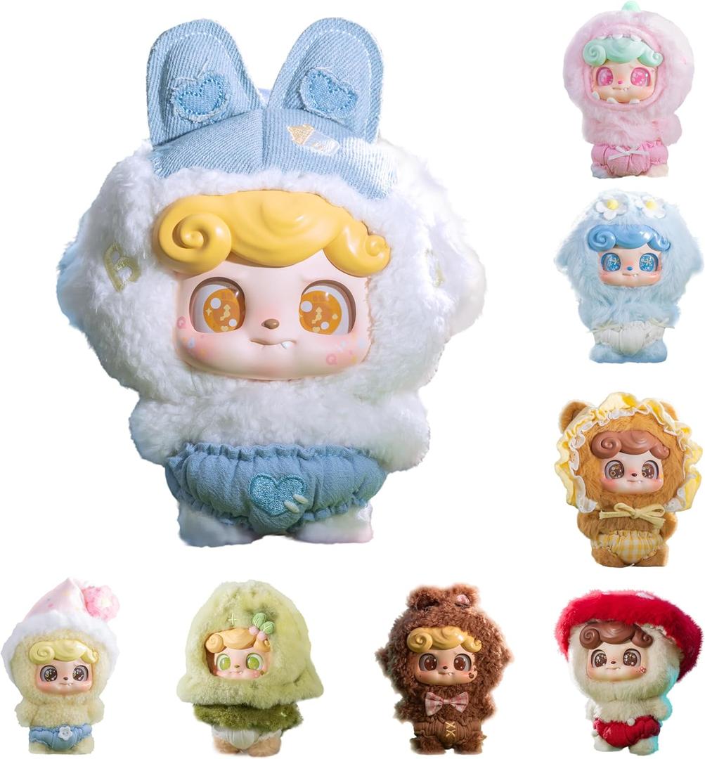 POP JOY Plush Blindbox Q.Kid Fairy Tales Series Plush Mystery Toy Kawaii Vinyl Stuffed Keychain Figure Cute Pendant Gift Blind Box for 3+ Single Box