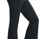 baleaf Womens Fleece Lined Flare Sweatpants with Pockets Ladies Sweat Pants Drawstring Bootcut Bell Bottom Dance (Medium, Black)