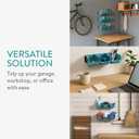 Navaris Storage Bins - Interlocking Plastic Van Boxes - Wall Mounted Compartments for Screws Nails Small Tool Parts - Workshop Garage Drawer Shed Organiser - 12 Bins & 3 Rails