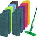Mop Head Replacement for Libman Freedom Spray Mop - Washable Reusable Wet & Dry Cleaning - Microfiber Spray Mop Pads Refill for Multi-Surface Floor -10 Pack (Colorful)