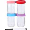 8 OZ Glass Baby Food Storage Containers, 4 Pcs Baby Jars with Lids, Reusable Small Glass Baby Food Containers for Infant & Baby, Freezer, Microwave/Dishwasher Safe