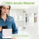 2 x 9.5'' Thickened Large Acrylic Straw Holder for Cabinet Door, Reusable Tumbler Straw Organizer Storage, Straws Storage Dispenser with Ultra Sticky Adhesive, Adjustable Two-Part Straws Organizer (Matte)