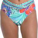 La Blanca Women's Standard Cross Over High Waist Swimsuit Bottom (16, Multi//Tropics of Tropez)