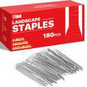 TiTifield 4 Inch 180 Pack Landscape Staples Galvanized Garden Stakes Anti-Rust Landscape Pins for Weed Barrier Fabric, Artificial Turf and Landscape Fabric