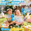 Zerhunt Dinosaur Bubble Machine for Toddler: Automatic Blower with Lights, Large 150ML Tank & Powerful Motor - Produces 15,000+ Colorful Bubbles/Min for Magical Party, Birthday