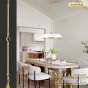 Large Pendant Light 20in White and Gold Dome Pendant Lights 3 Light Socket Pendant Light Fixture with Rod Pendant Lighting for Kitchen Island Dining Room Kitchen Sink, E12