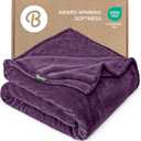 Bare Home Fleece Blanket - Full/Queen - Ultra-Soft Lightweight for Bed, Sofa, and Couch - Luxury Microplush - Cozy Warm Blanket (Full/Queen, Plum)