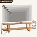 Bamboo TV Stand for TVs up to 65", Media TV Console Table with Storage, Accent Entertainment Center with Shelf, Modern TV Stand for Living Room, Bedroom, 55"(L), Walnut