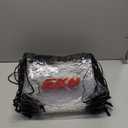 EKU 10 clear drawstring bags, red logo, black straps, 