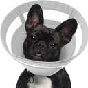 SAWMONG Soft Cone for Dogs Medium Dog Recovery Collar, Adjustable E-Collar to Stop Licking After Surgery (M, Gray)