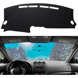 Dashboard Dash Mat Cover Leather Dashboard Pad Sun Protection Anti-Vertigo Mat Blanket Compatible for 2007-2012 Altima(Black)
