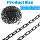 1/3'' x 16.4 Ft Black Chain for Hanging, Heavy Duty Black Chain Link Carbon Steel Porch Swing Chain Decorative Chain for Fence, Hanging, Security Lock Chain
