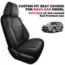 FREESOO Custom Leather Seat Covers for Toyota RAV4 2019-2025 Gas | LE/XLE/Limited/XLE/Premium, Full coverage, Airbag compatible, Pet-friendly, Waterproof, Easy-to-clean, Durable, Full set