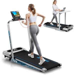 5 in 1 Foldable Treadmill, 7.5 MPH Treadmills for Home with App Compatible, Treadmill with 10% Incline, 3.0HP Brushless Drive, Remote Control and LED Display, 12 HIIT Programs, 400 LBS Capacity
