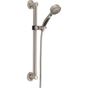 Delta Faucet 9-Spray Slide Bar Hand Held Shower with Hose, Brushed Nickel Handheld Shower Head, Slide Bar Hand Shower, Handheld Shower, Detachable Shower Head, Stainless 51900-SS