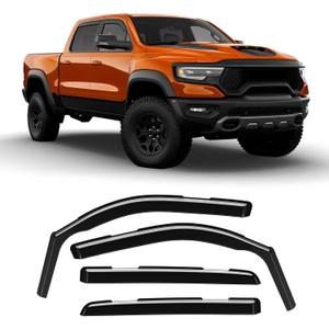 in-Channel Rain Guards Compatible with RAM 1500 2019-2025, Durable Side Windows Wind Deflectors 2019 2020 2021 2022 2023 2024 2025 RAM Rain Guard Black 4 PCS