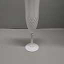 Plastic Champagne Flutes,48PCS White Solid Wine Glasses Goblets Shatterproof Mimosa Bar Reusable Vintage Champagne Flutes Stemmed Drinking Cups for Weddings, Bachelor Parties, Toasting,Cava, Prosecco