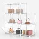 8 Pack Purse Organizer for Closet Purse Storage Box with Door Clear Display Case Handbag Organizer Dustproof Storage Bins for Hat Wallet Book Toy Cosmetic