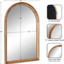 Kate and Laurel Hatherleigh Modern Transitional Arched Wooden Wall Mirror; 24 x 36; Rustic Brown; Decorative Wood Arch Mirror for Use in Bathroom; Entryway; or Bedroom