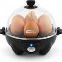 Dash Rapid Egg Cooker - Boiler, Poacher & Steamer - Includes Measuring & Recipe Guide - Dishwasher Safe - BPA Free - Holds 7 Eggs, Black