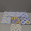 72pcs Mediterranean Luncheon Napkins  3-Ply Paper Napkins with Mixed 9 Amalfi Coast Designs, Blue & Yellow Italian Lemon Tile Table Napkins, 13x13 inch for Dining & Party Dcor