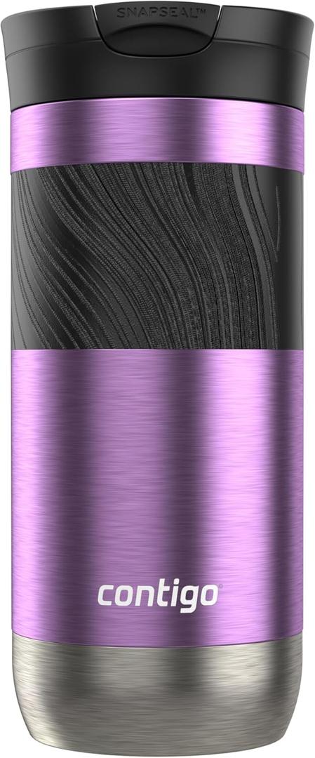 Contigo Byron 2.0 Stainless Steel Travel Mug with SNAPSEAL Lid and Grip, 16 oz (16oz (Pack of 1), Pansy)