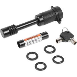 METOWARE Heavy Duty Trailer Hitch Pin Lock, 1/2" Diameter Lock Pin with 5/8" Adaptor and 8 Anti-Rattle Rubber O-Rings, Fits 2" Receiver Tubes and Class I-V Receivers (1 Pack)