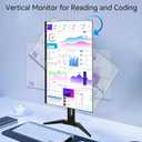 23.8 inch Computer Monitor 1920x1080 Vertical PC Monitor with HDMI VGA AV BNC USB Ports, Multi-Function Stand, VESA, Display Frameless Build-in Speakers for Office Home