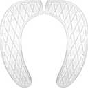 Gel Toilet Seat Cover Cushion Pad Washable Portable Padded Seat Adhesive Riser Cushion for Toilets Commode Chair Pain Relief Comfort for Elderly Handicapped (Clear)