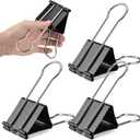 OWLKELA 2.4 inch Extra Jumbo Binder Clips 4 Pcs, Large Paper Clip, Big Paper Clamps, Binder Clips Large Size for Home, School and Office Supplies