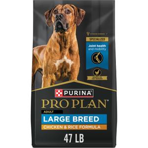 Purina Pro Plan High Protein, Digestive Health Large Breed Dog Food Dry, Chicken and Rice Formula - 47 lb. Bag (47 Pound (Pack of 1))
