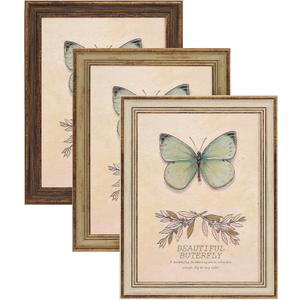 XUANLUO 3 Pack 8x10 Inch Farmhouse Rustic Picture Frame Sets Distressed Farmhouse Plastic Frame with HD plastic cover for Wall Mount or Tabletop Display (8x10, Multicolour)
