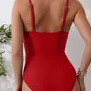 Eomenie Women's One Piece Swimsuits Tummy Control Ruched Bathing Suit 1 Piece Swimwear (Red, M)
