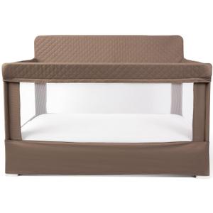 Baby Delight Lunaire Full Size Crib | Breathable Mesh Baby Crib | Tool-Free Assembly Baby Bed | 100% GOTS Certified Organic Cotton Fabric | Organic Mocha