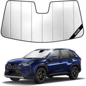 Windshield Sun Shade for Toyota RAV4 2019-2025, Custom-fit Windshield Cover, Keep Vehicle Cool, Protect Dashboard, Foldable Car Window Shades Toyota RAV4 Accessories