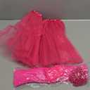 Party Rosy Neon Bead Necklace Fingerless Fishnet Gloves Tutu Skirt Complete Costume Accessories for Themed Events Dance Shows Halloween