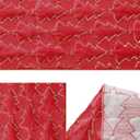 Christmas Trees Red Soft Plush Faux Fur Jacquard Gold Sequin Glitter Christmas Table Runner, Holiday Kitchen Dining Table Fireplace counters Decoration for Home Party Decor 13x90 Inch