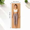 Cork Yoga Mat 6mm Extra Thick TPE Non-Slip Workout Mat with Alignment Lines for Hot Yoga and Home Gym (brown)