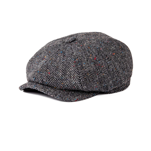 BOTVELA Men's 8 Panel Wool Blend Newsboy Flat Cap Herringbone Tweed Hat, Size  7 1/8