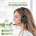 Acer Headset with Microphone for PC - ENC Noise Cancelling Headphones with Mic, Dual USB C Headset with Microphone & USB, 40mm Drivers Wired Headset with Mic for Work, Call Center Headset for Office