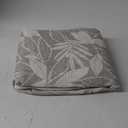 Vangao Grey Farmhouse Linen Blend Curtains for Living Room 96 Inches Long Leaf Curtains for Bedroom Semi Sheer Curtains Botanical Back Tab Rod Pocket Drapes 2 Panels