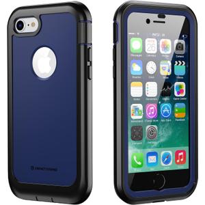 ImpactStrong for iPhone 7/8 Case, Ultra Protective Case with Built-in Clear Screen Protector Full Body Cover (Navy Blue)