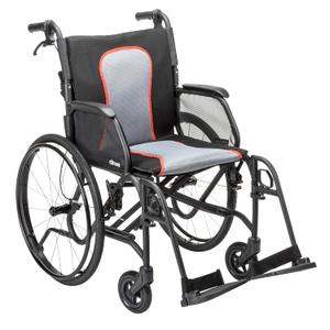 Drive Medical AeroFly Ultra-Lite Wheelchair, 18 Seat Width and Swing-Away Footrests, Lightweight Folding Travel Wheelchair, Easy to Carry 13.3 lb Frame, Matte Black