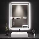 LOAAO 24X32 LED Bathroom Mirror with Lights, Anti-Fog, Dimmable, Backlit + Front Lit, Lighted Bathroom Vanity Mirror for Wall, Memory Function, Tempered Glass, Shatter-Proof, ETL Listed